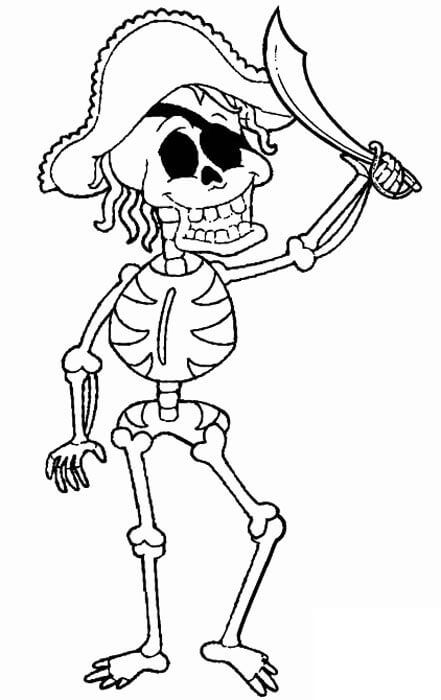 Esqueleto Pirata Divertido con Espada