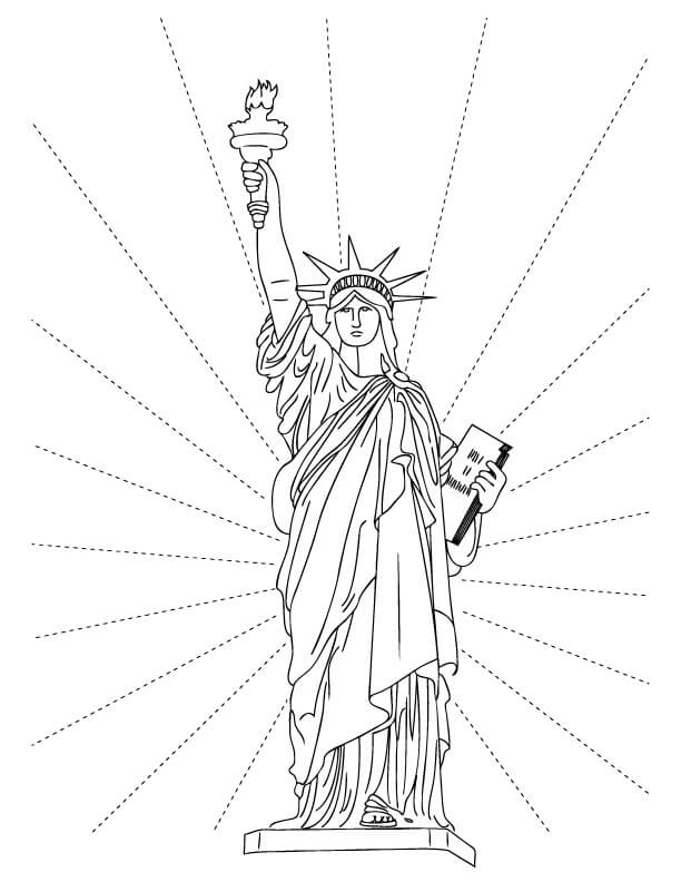 Estatua de la Libertad con el Sol