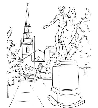 Estatua de Paul Revere en Boston