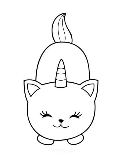Gato Unicornio Sonriente Kawaii
