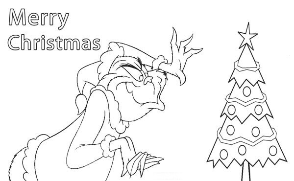 Grinch con Arbolito de Navidad