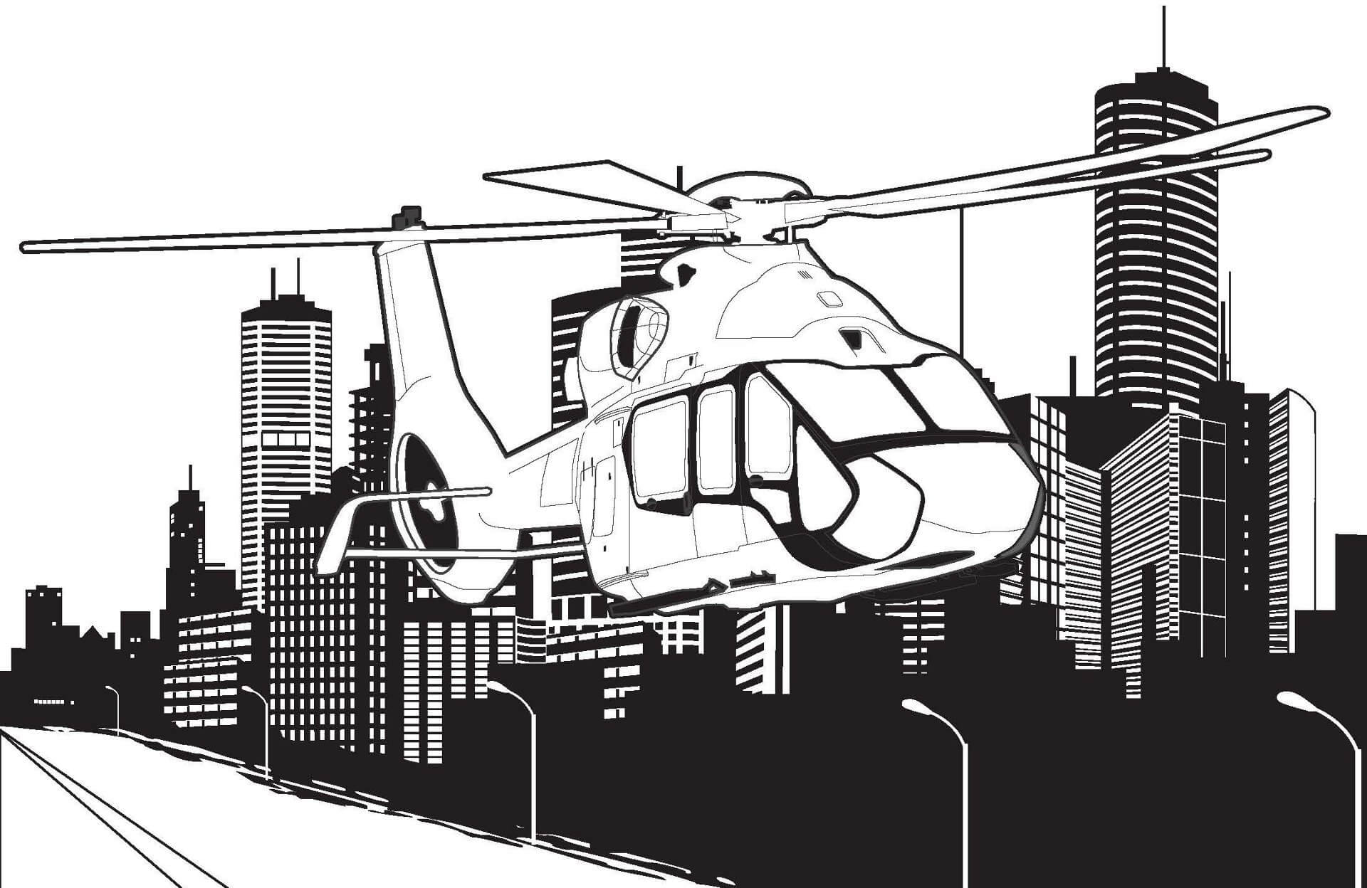 Helicóptero en la Ciudad