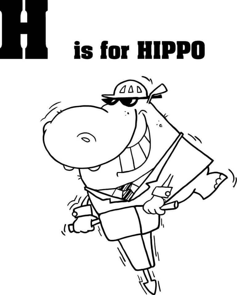 Hipopótamo, Letra h