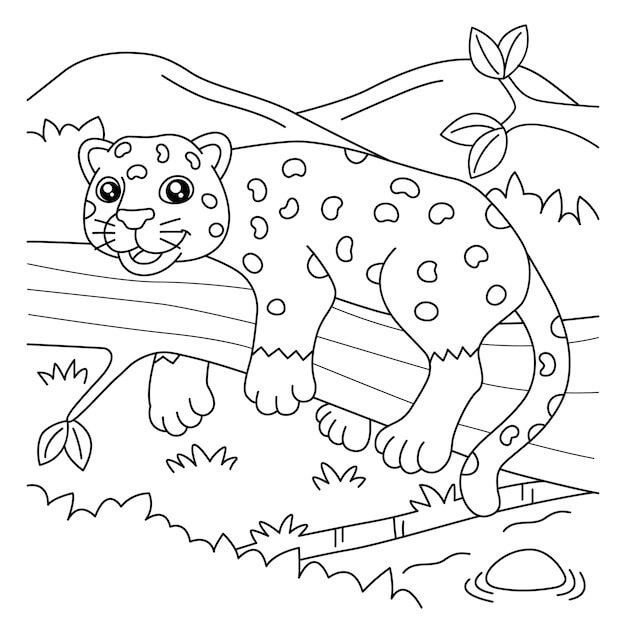 Jaguar Acostado en una Rama de Árbol