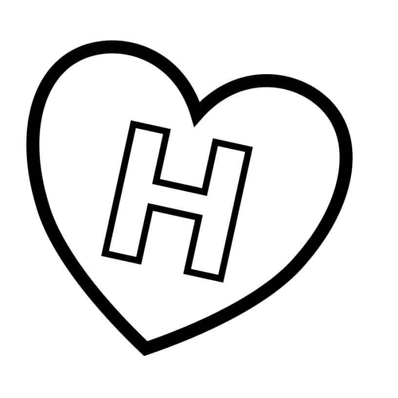 Letra H En Corazón