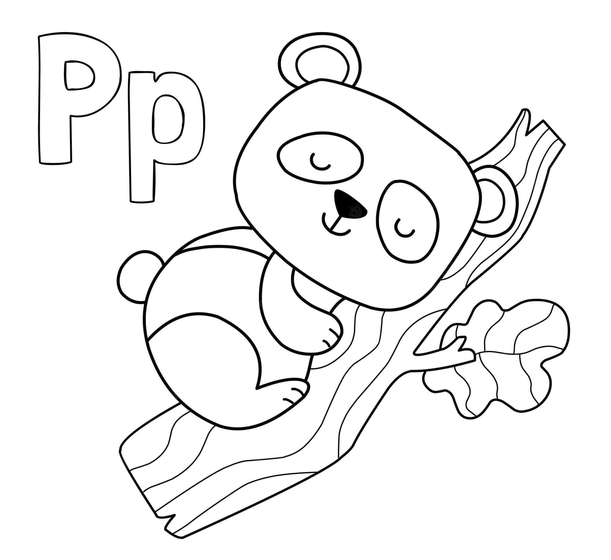 Letra P con Panda