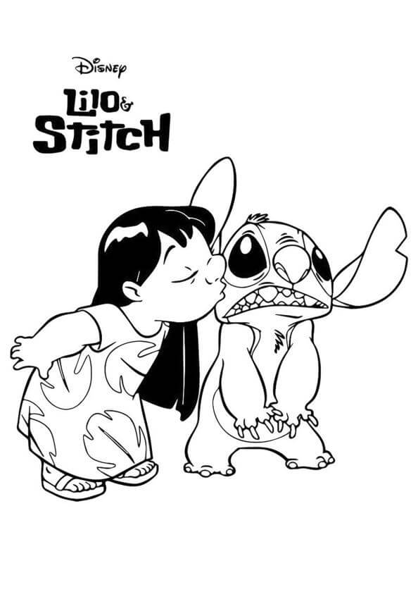 Lilo besando Stitch
