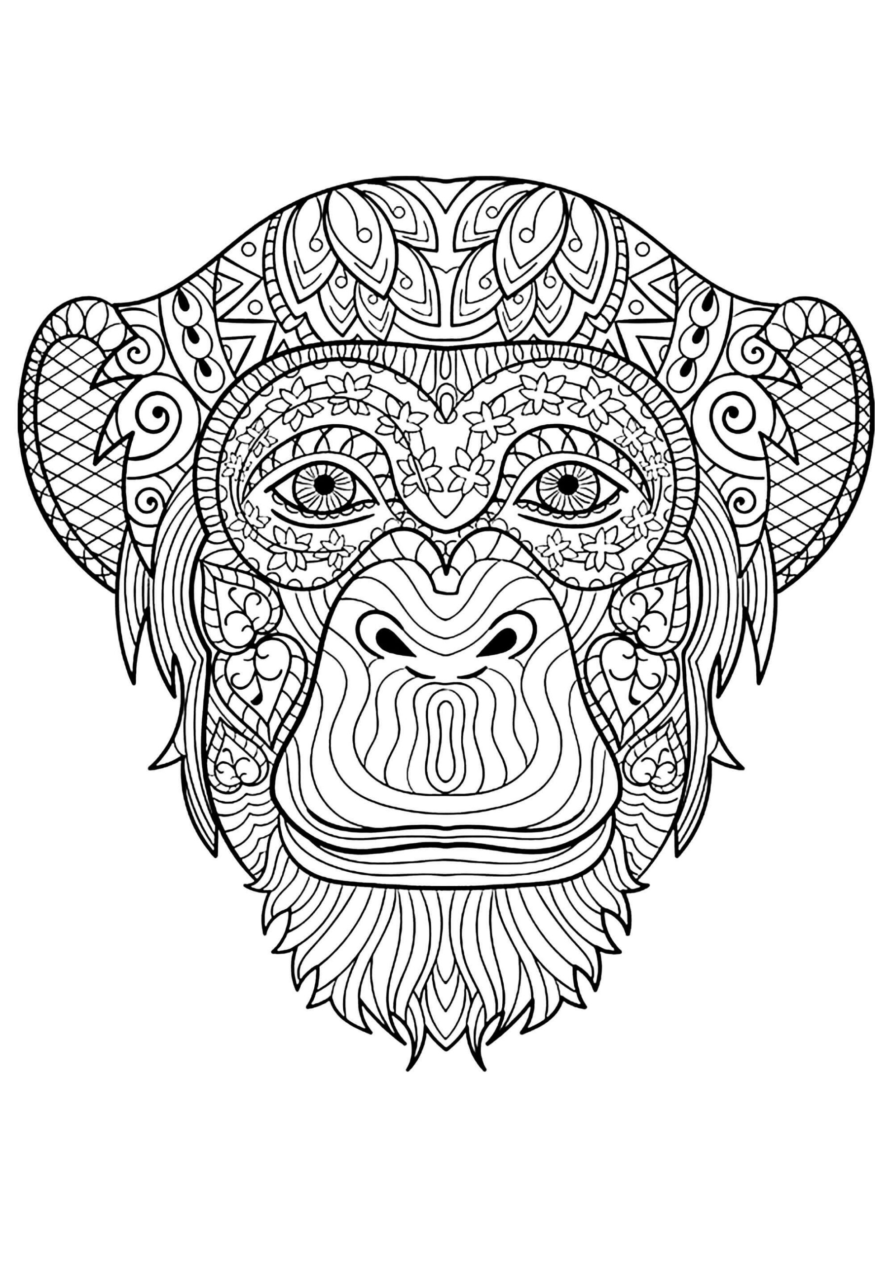Mandala de Cabeza de Mono