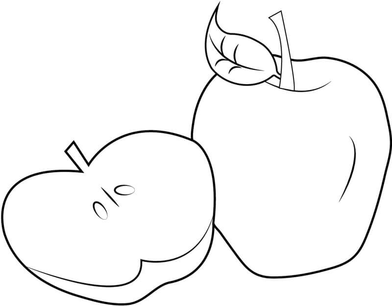 Manzana en Rodajas y Una Manzana