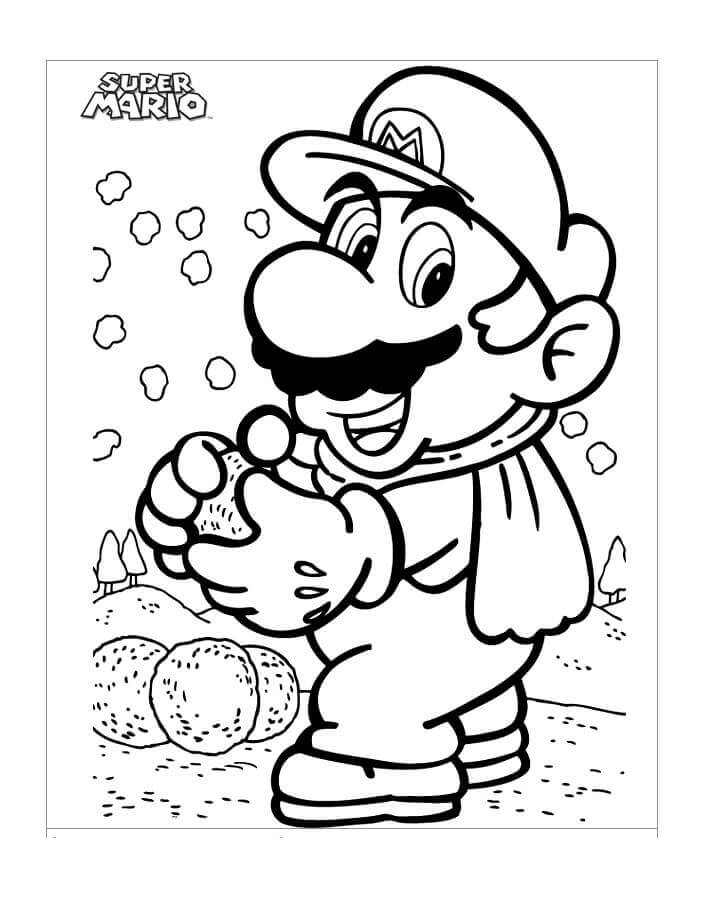 Mario con Bola de Nieve