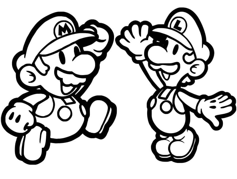 Mario de papel y Luigi