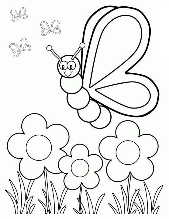 Mariposa de Dibujos Animados en Primavera