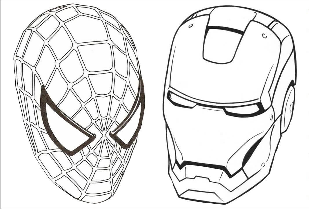 Máscara Spiderman y Ironman
