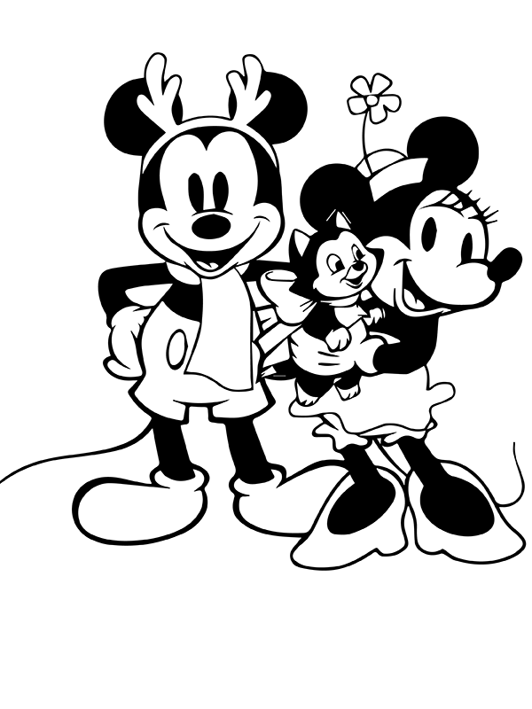 Mickey, Minnie and Figaro Navidad