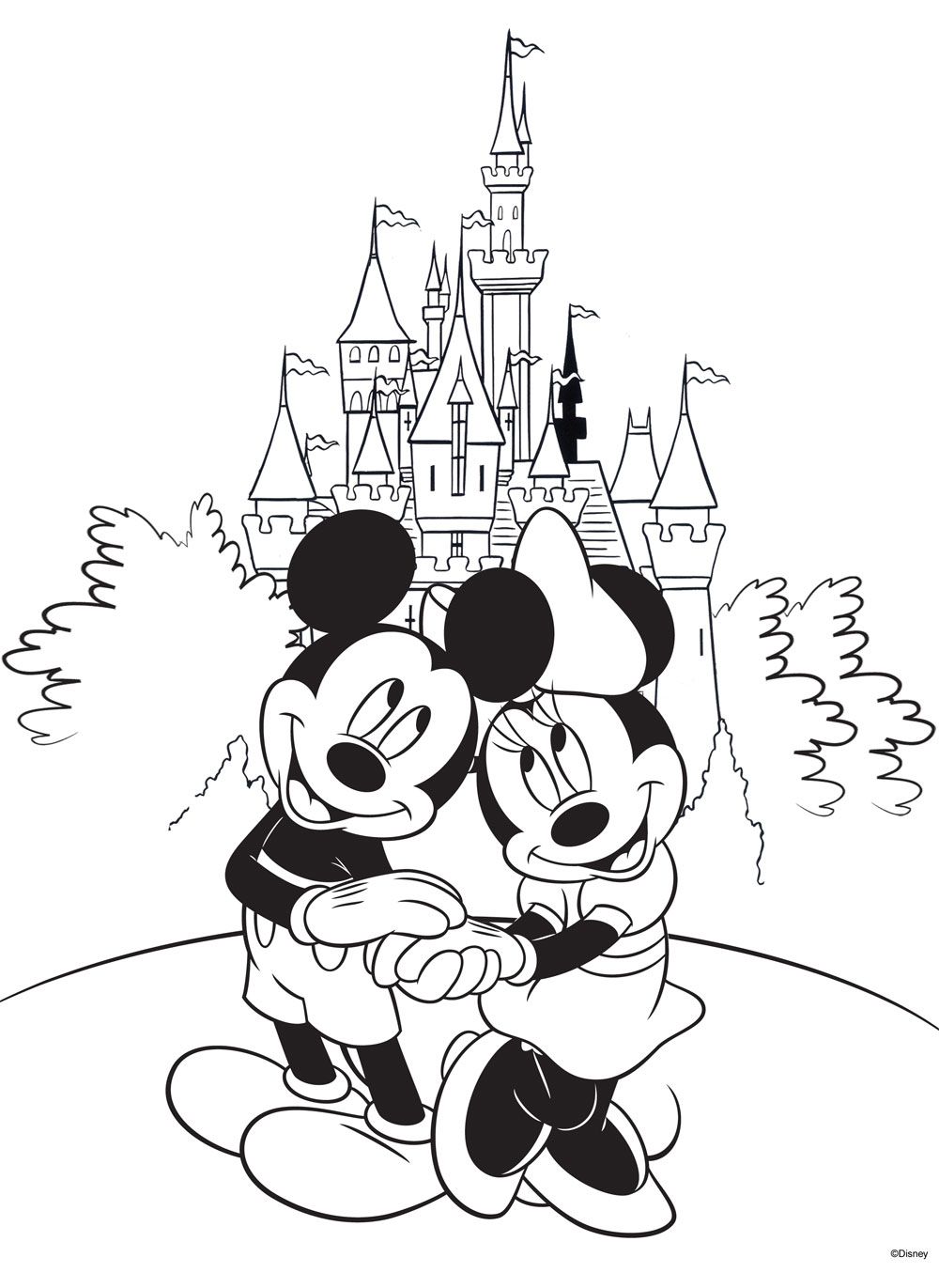 Mickey Y Minnie Lindos Frente Al Castillo