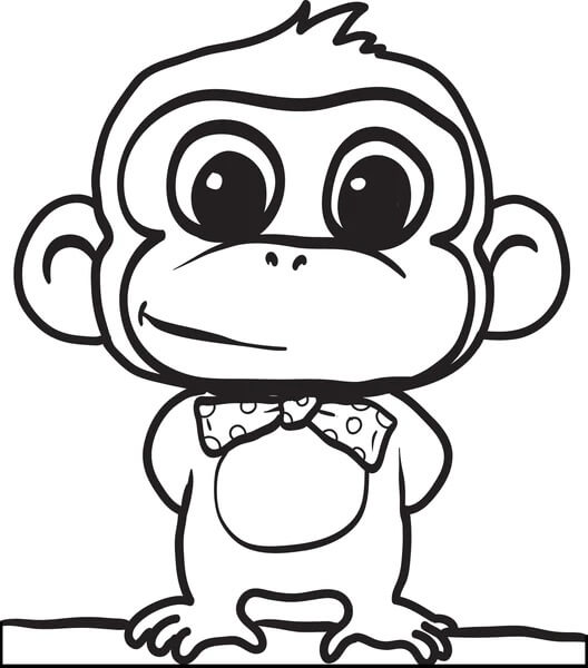 Mono de Dibujos Animados con Arco