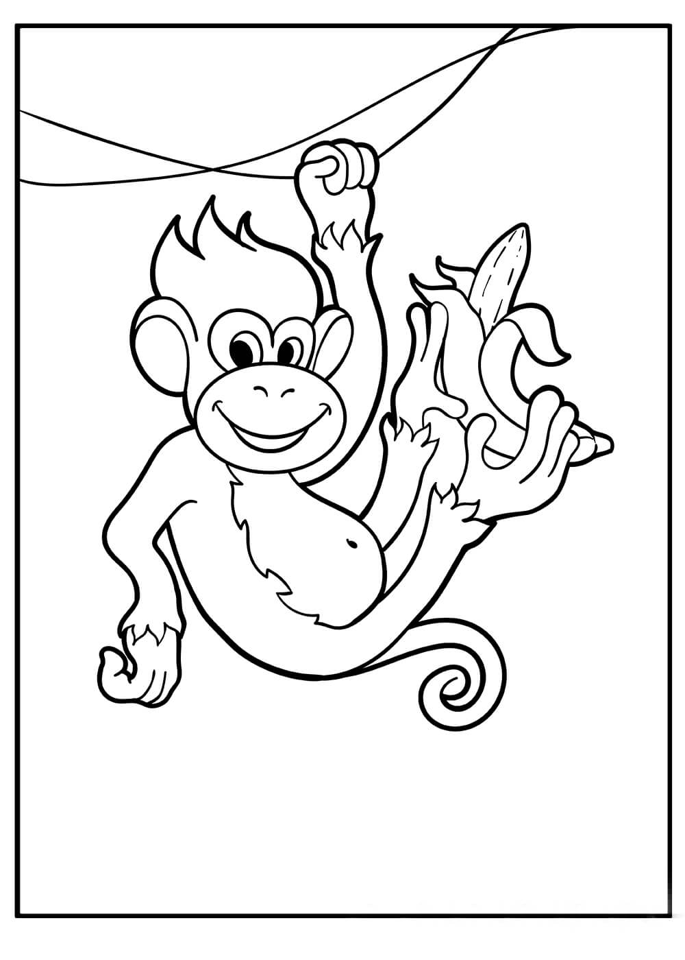 Mono trepando rama Árbol con Plátano