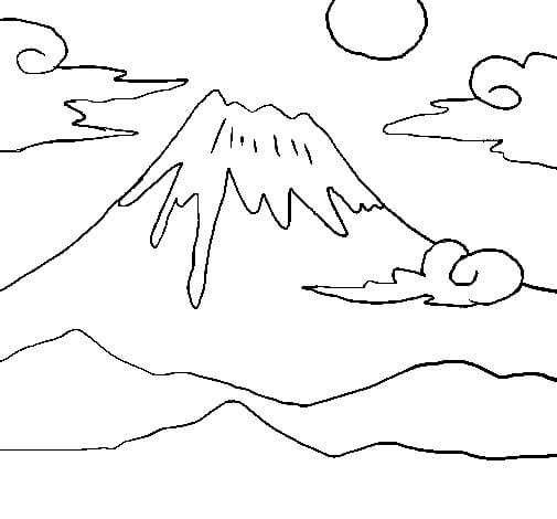 Montaña Fuji Y Sol