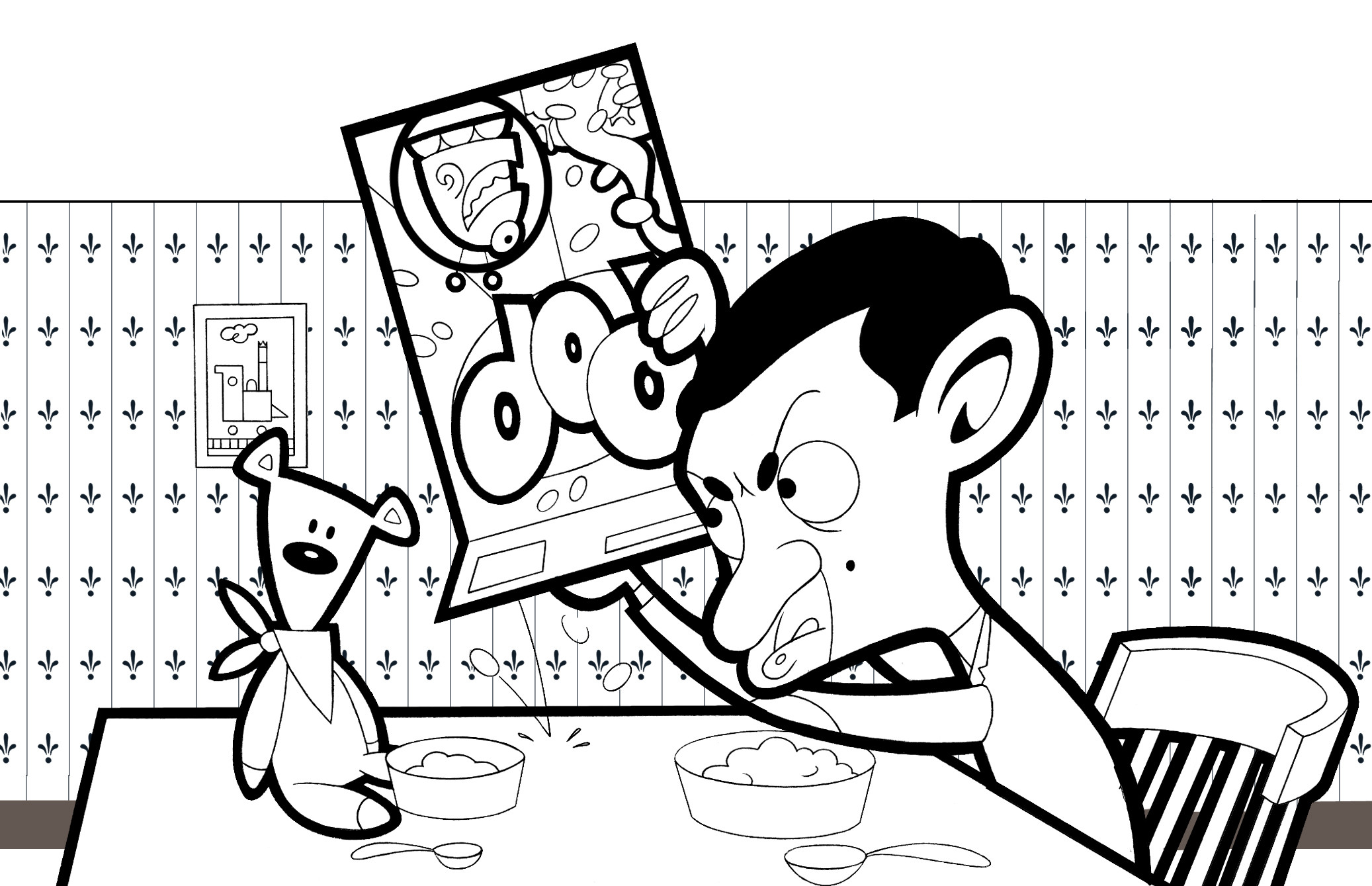 Mr.Bean Y Teddy Comiendo