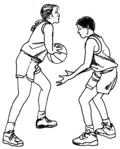 Niña y Niño Jugando Baloncesto
