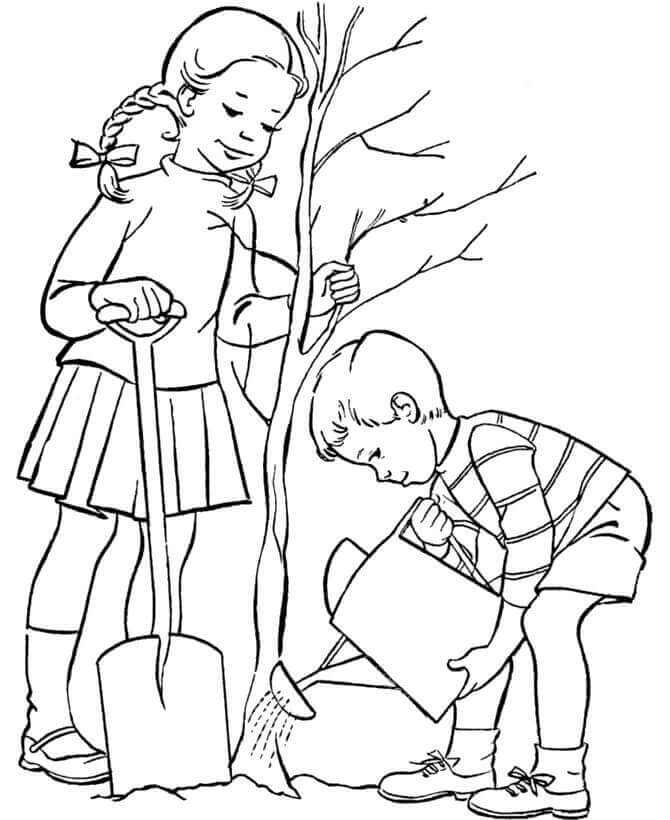 Niños Plantando árboles