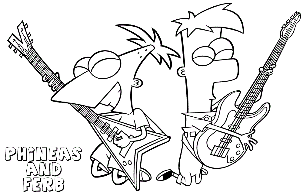 Phineas Y Ferb Tocando La Guitarra