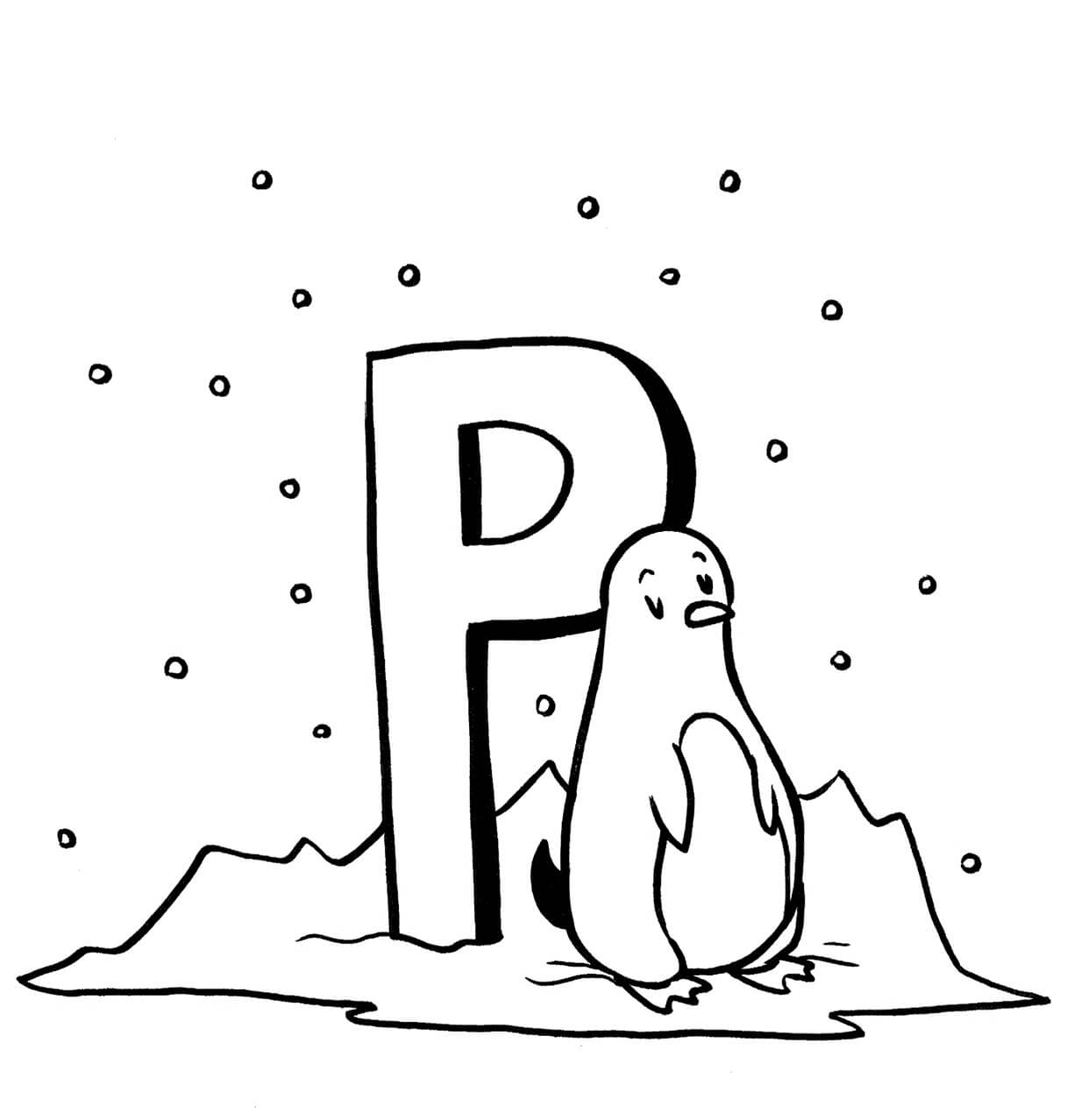 Pinguino con Letra P