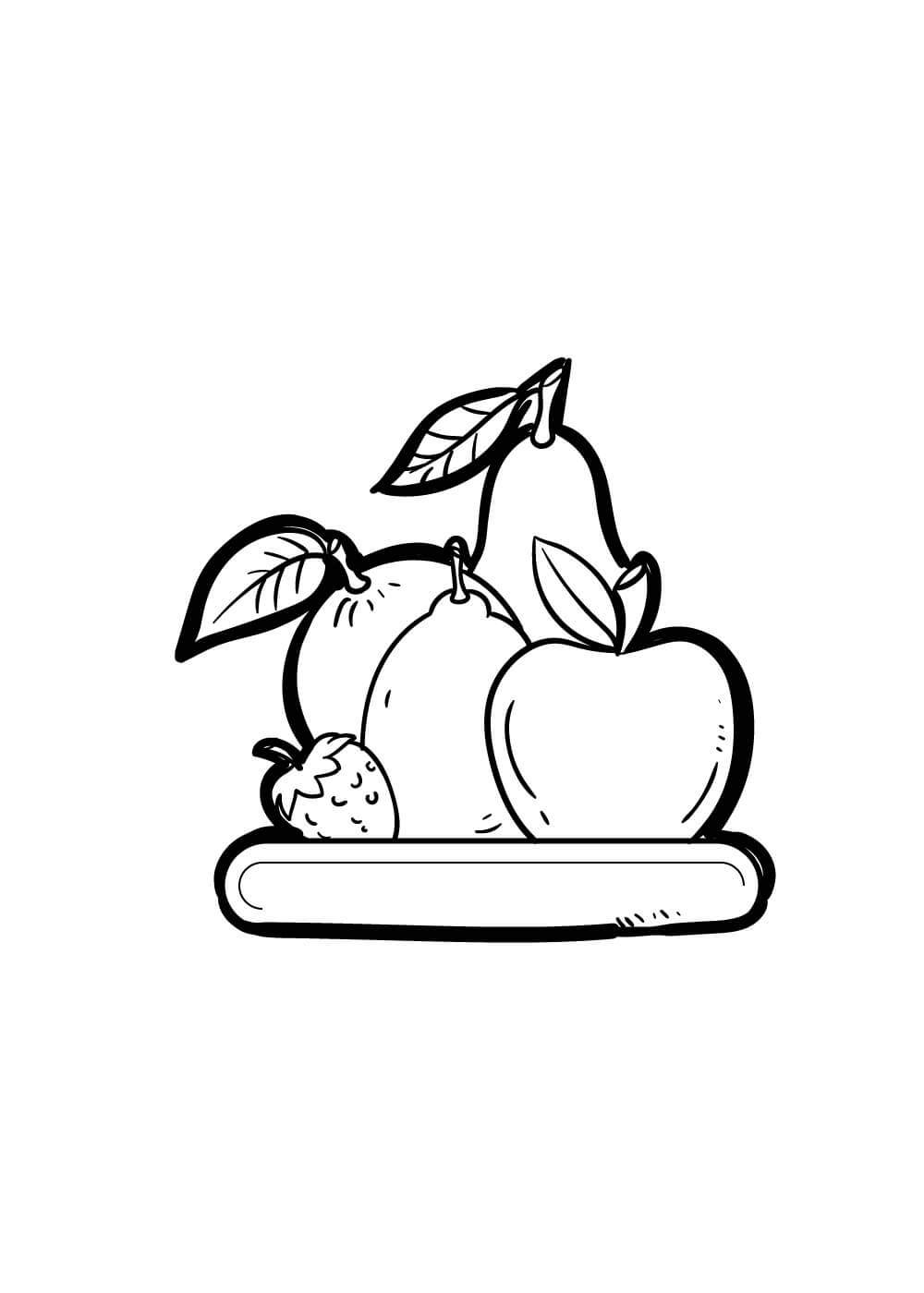 Plato de Manzana y Fruta