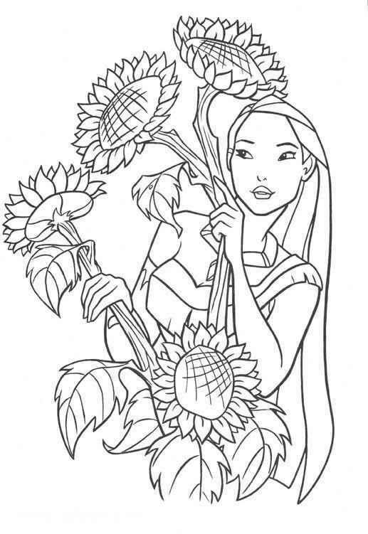 Pocahontas con Girasoles