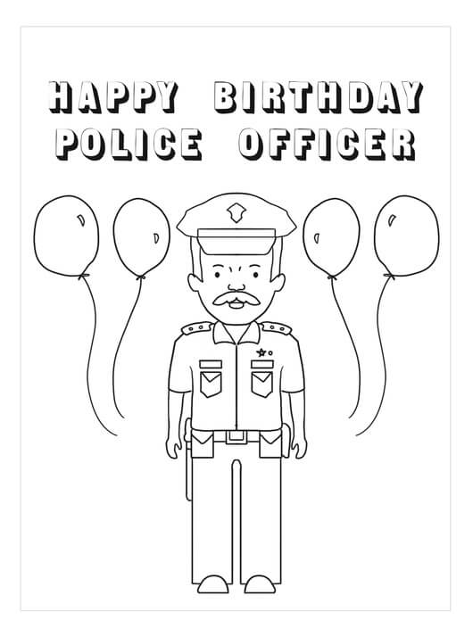 Policía en Feliz Cumpleaños oficial de Policía