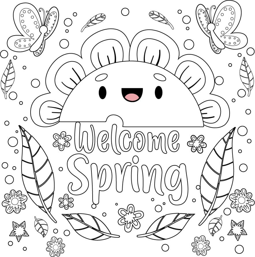 Primavera de Bienvenida de Dibujos Animados