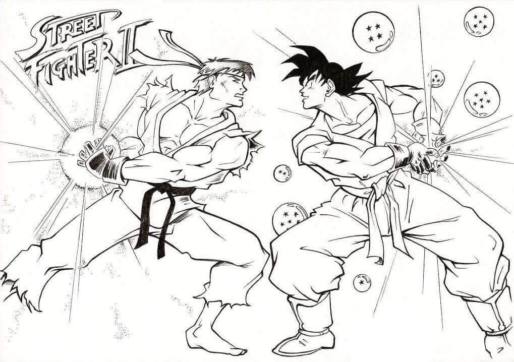Ryu vs Goku del Luchador Callejero