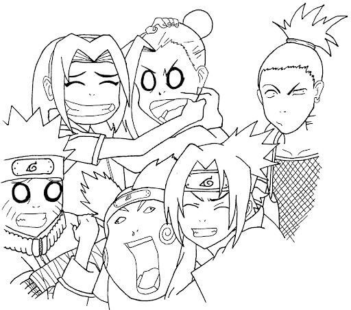 Sasuke Naruto Escuadrón 7 y 10