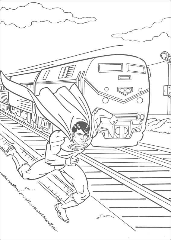 Superman Volando con Tren
