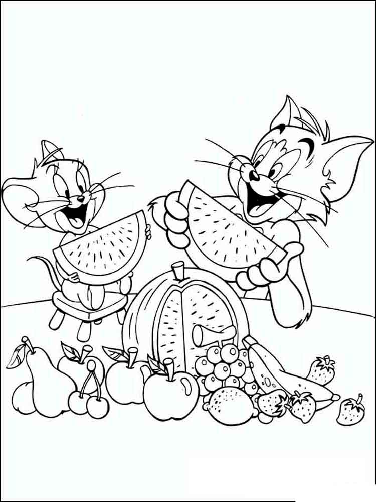Tom Y Jerry Comiendo Sandía