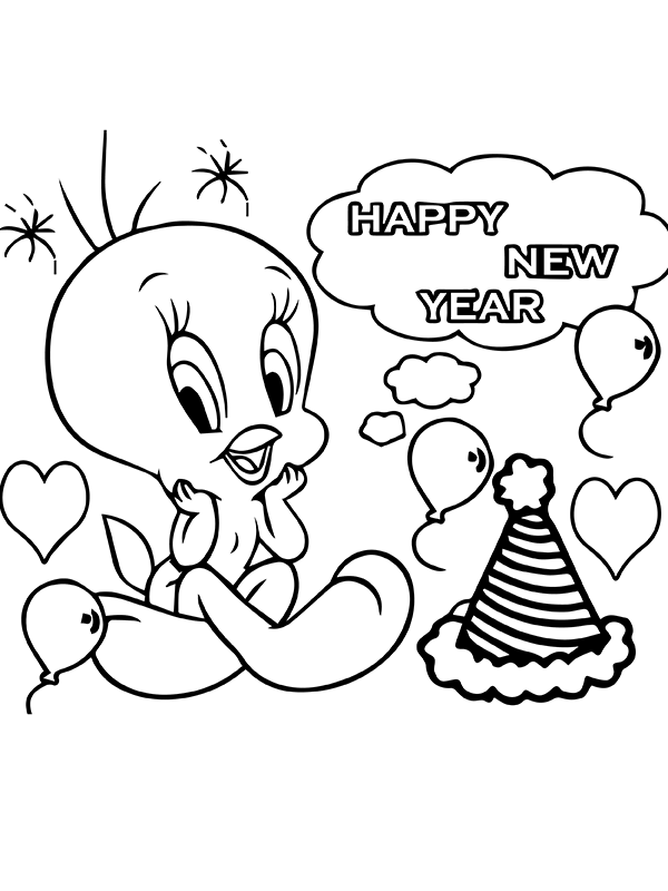 Tweety Bird y Feliz Año Nuevo