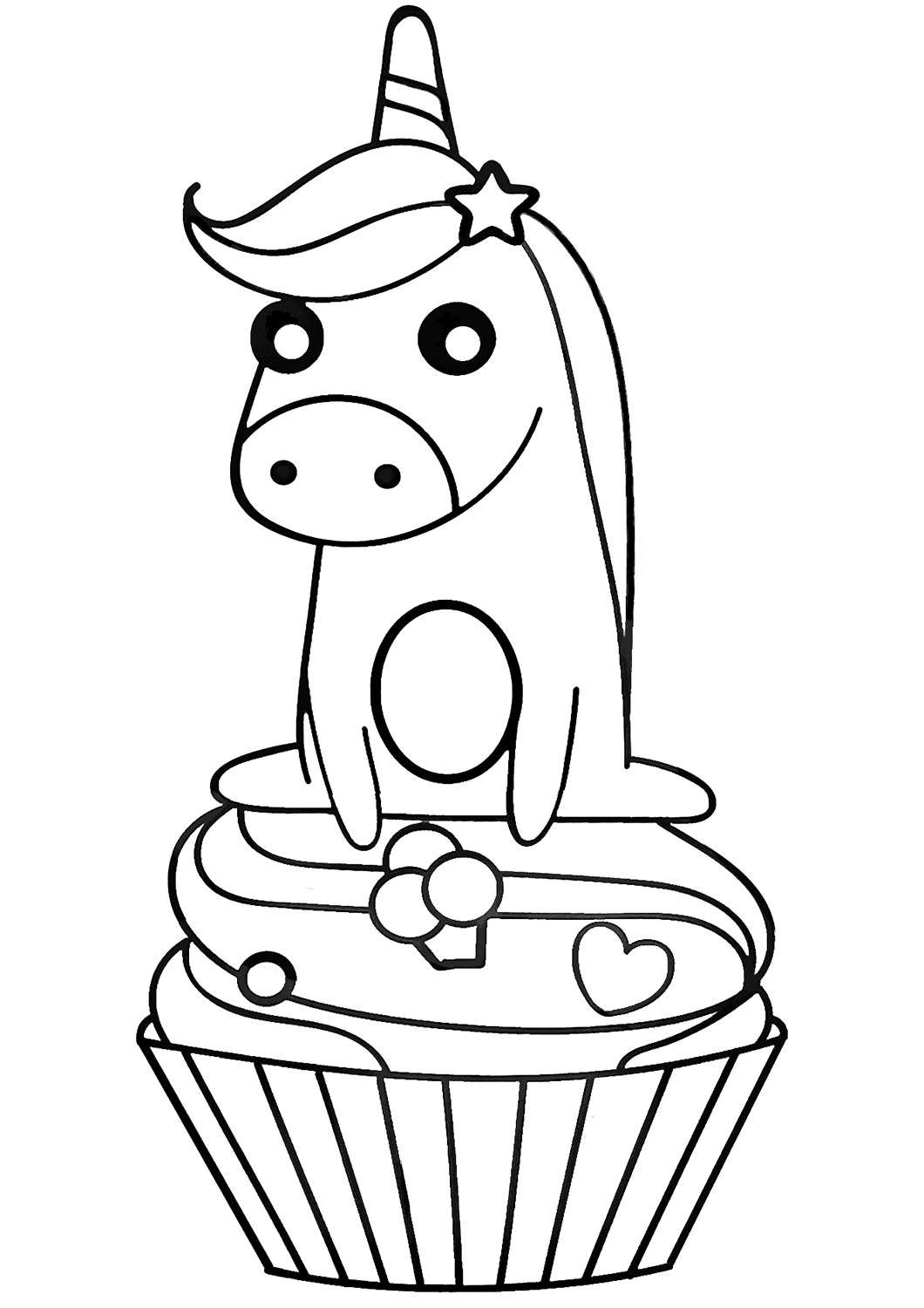 Unicornio Sentado En Cupcake