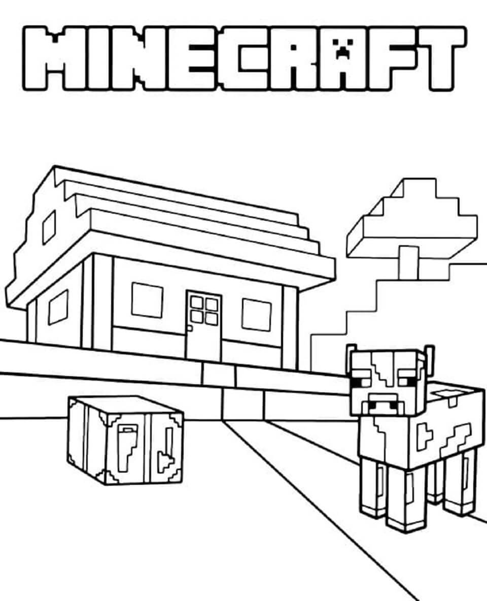 Vaca y Hogar Minecraft
