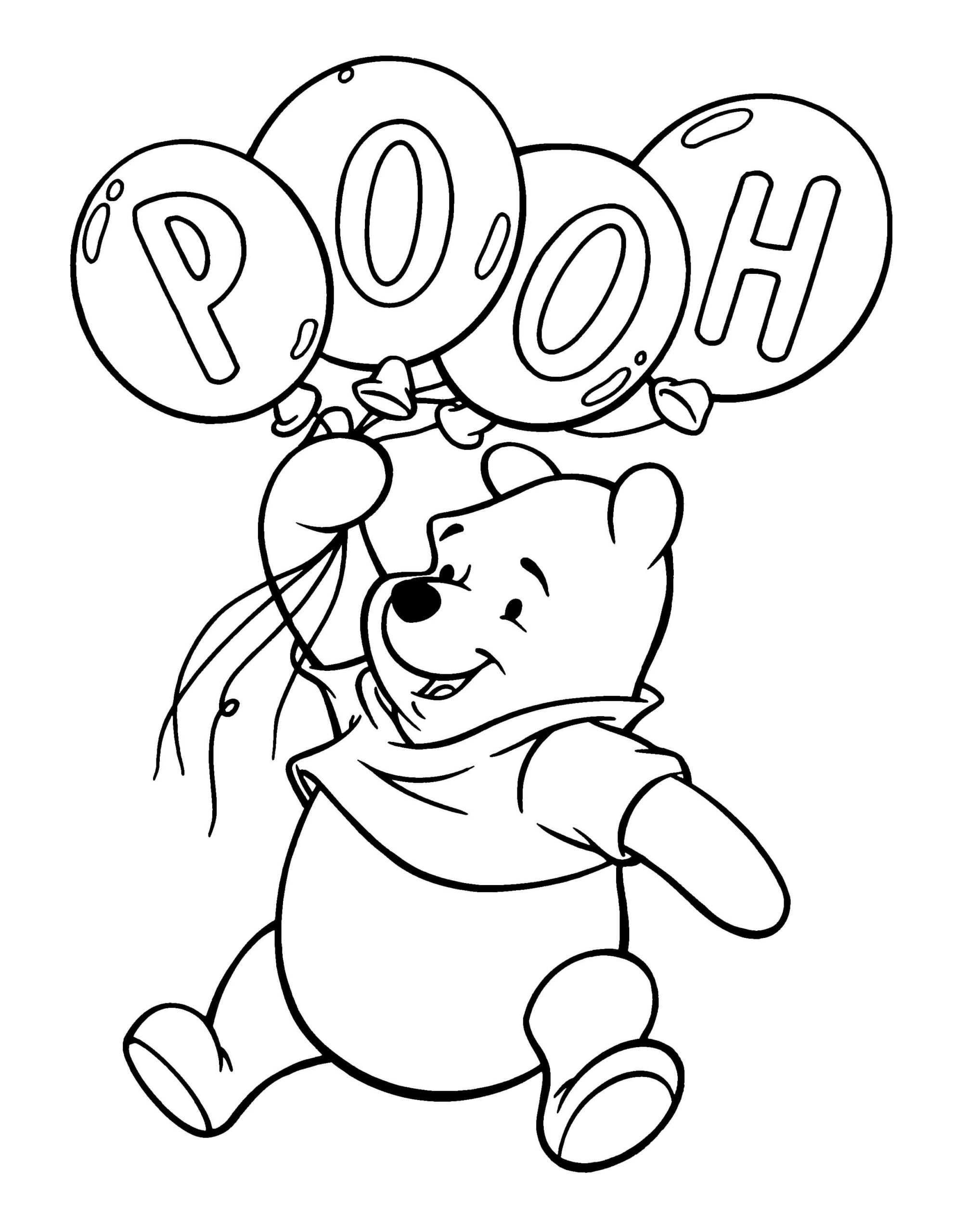 Winnie de Pooh sosteniendo Globos