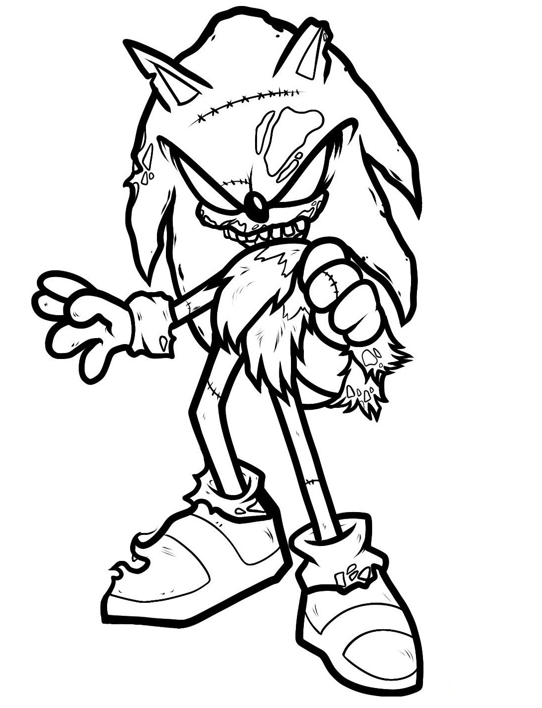 Sonic Malvado para colorear, imprimir e dibujar –ColoringOnly.Com