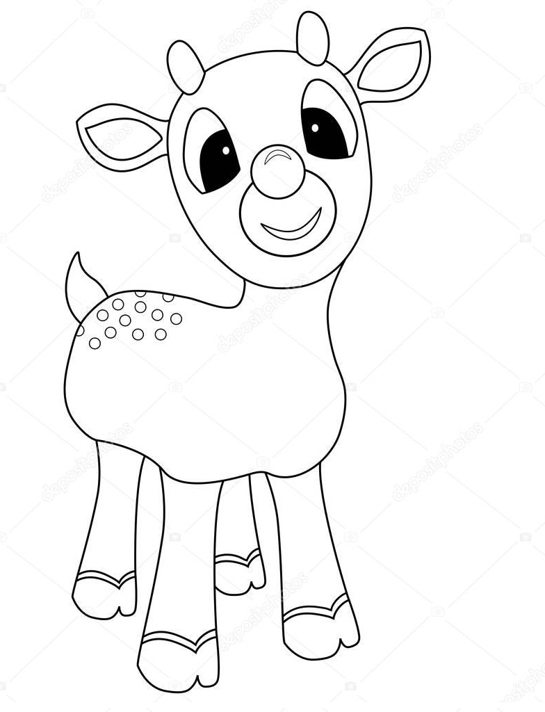 Bebé Rudolph para colorear imprimir e dibujar ColoringOnly Com