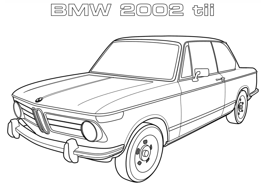 1973 BMW 2002tii para colorear, imprimir e dibujar –ColoringOnly.Com