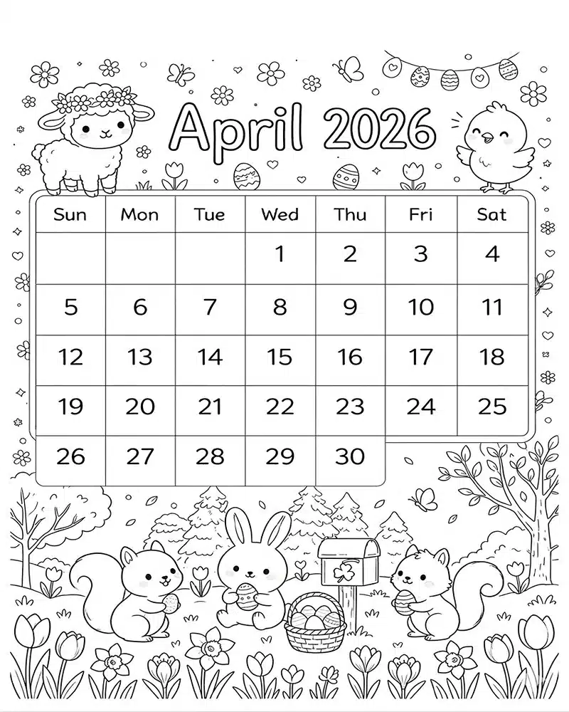 Abril 2026 para niños