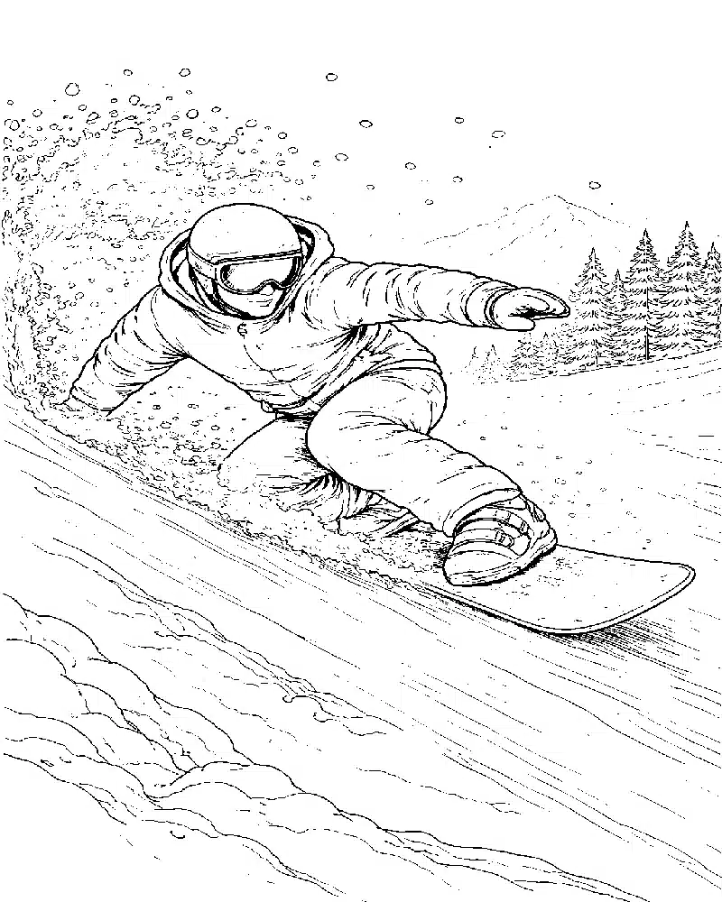 Acción De Snowboard Carving