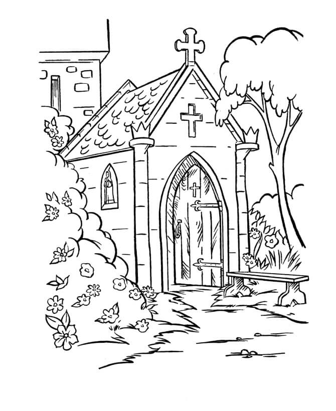 Dibujos de Iglesia para colorear e imprimir– 