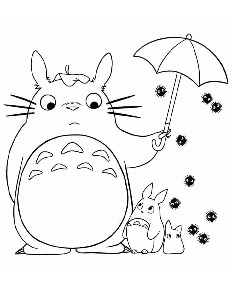 Lindo Totoro Para Colorear Imprimir E Dibujar Coloringonlycom Porn