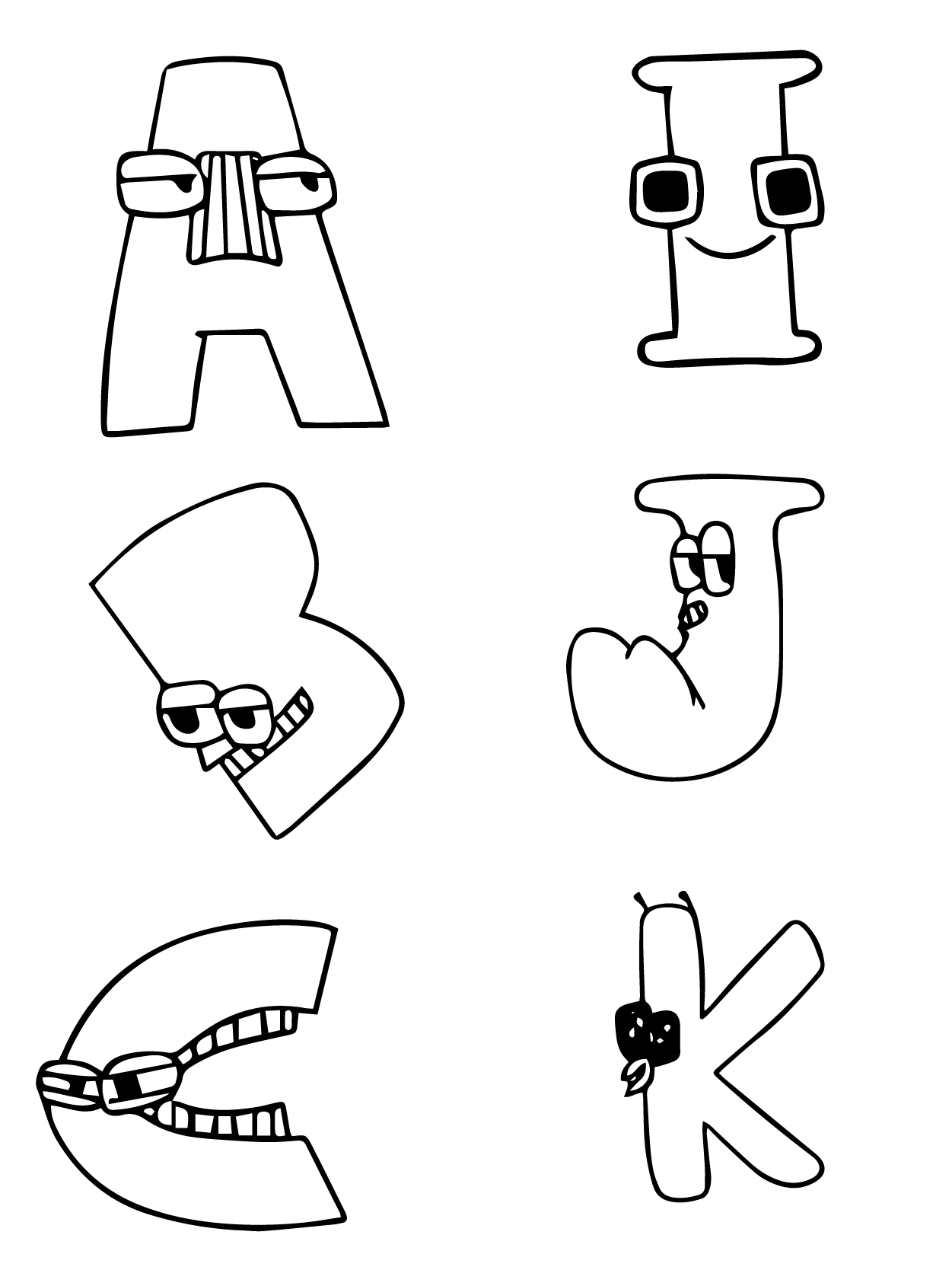 Alfabeto Lore Letra A, B, C, I, J y K