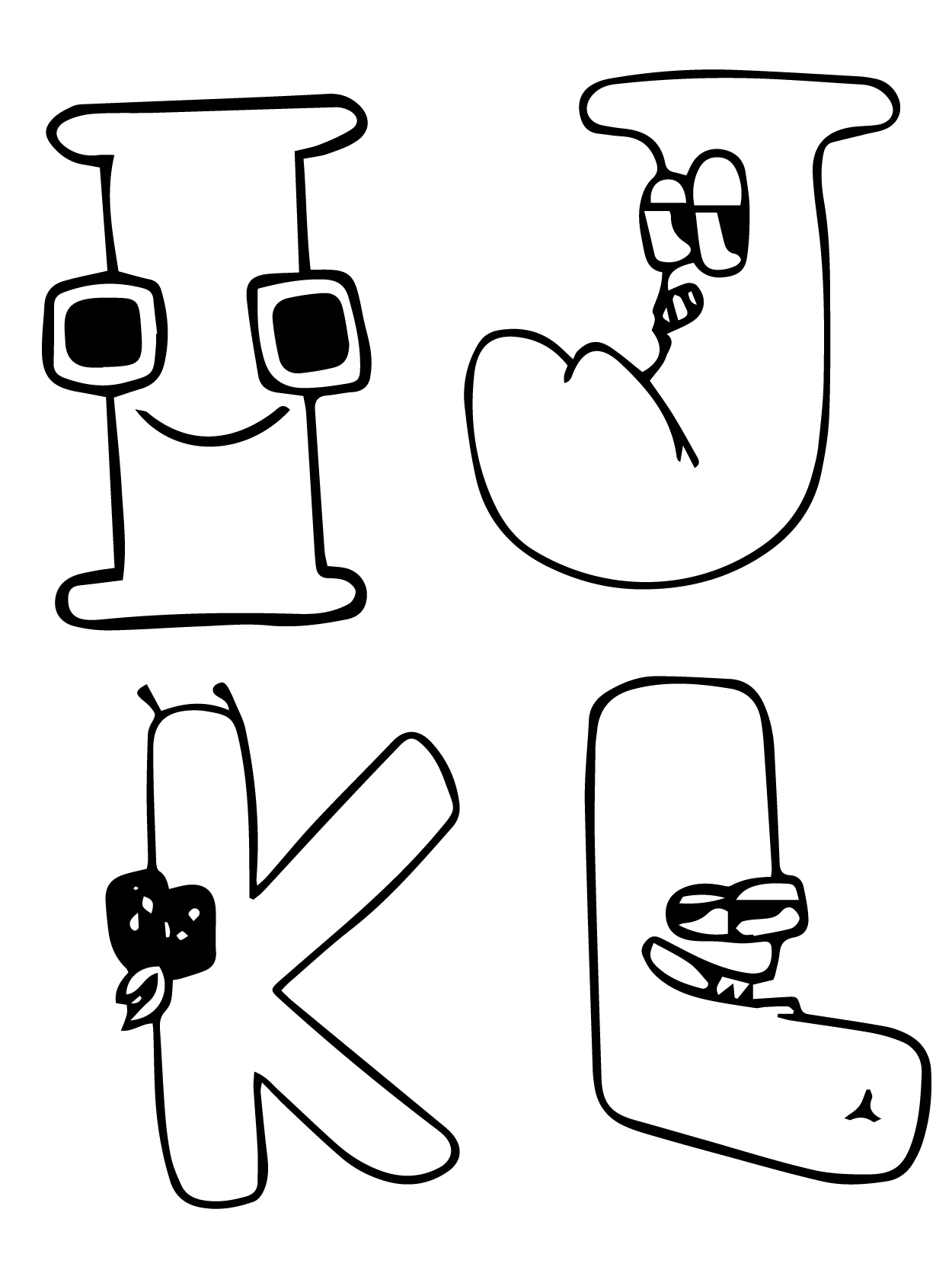 Alfabeto Lore Letra I, J, K y L
