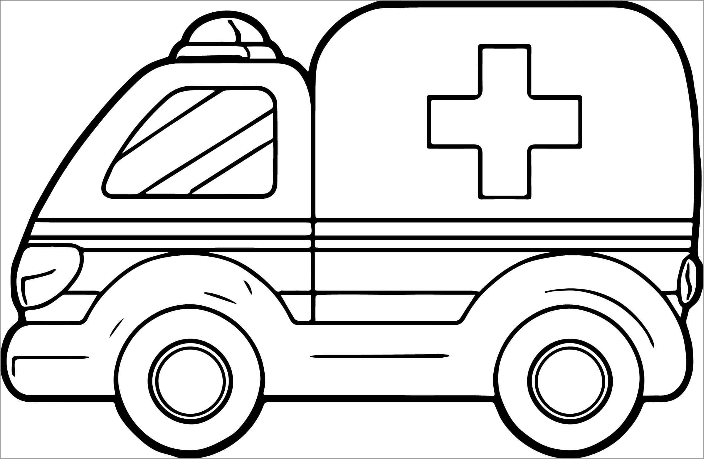 Ambulancia de Dibujos Animadospara colorear.