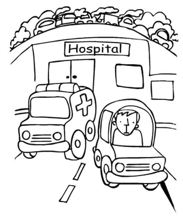  Ambulancia y Hospital para colorear, imprimir e dibujar –ColoringOnly.Com